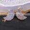 Druzy Quartz Stone Pendant Cressent Shape Gold Plated Jewelry