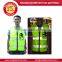 600D fluorescent yellow PU coating oxford reflective vest