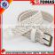 Wholesale White Fashion Double D Ring Braided Cotton Web Belt