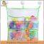 Customized bath toy storage bag with 3hooked suction cup,4 storage pocket