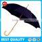 Straight stick auto open umbrella with wood handle