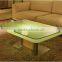 led colorful glass top stone base table