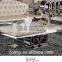 modern rectangular stainless steel tea/coffee/center table with marble top B062