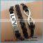 Love letters PU leather hot sale bracelets for couples