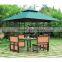 Cheap garden patio iron gazebo polywood table and chairs with 310g polyester canopy
