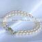 2 rows 4-5mm rice shape freshwater pearl bracelet