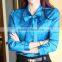 100% cotton Occupation bow DP ladies' blouse