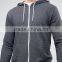 Custom Pouch Pockets With Hood Zipper UpDark Grey Men's 62% Cotton 38% Polyester Casual Breathable Lightweight Autumn Hoodies