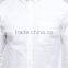 High Quality Custom Long Sleeve Spread Collar Chest Pocket Mens Brushed 100% Cotton Slim Fit Casual Fashion White Solid Shirts