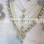 PEARL CRYSTAL RANI HAAR Gold plated BRIDAL necklace EARRING set