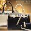 New Coming Black White Contrasted Color Hard Leather Ladies Bags