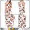 2017 wholesale summer elegant strap red boho style print long maxi dress