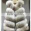 2016 Real Fox Fur Vest Women's Fox Fur Waistcoat Fur Outwear Short Slim Design