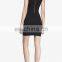 CHEFON Pleated keyhole ponte knit women evening dress 2016 wholesale