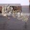 Fashion Women Elegant Baroque Style Gold Silver Plated Metal Crown Charm Hair Accessories