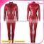 OEM Hot Red PU Leather High Neck Sheathy Sexy Jumpsuits For Women