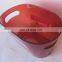 customized red color clear plastic ice bucket with handle