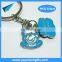 2017 fashion gift box package metal custom key ring with logo