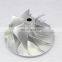 T81 444827-0001/17 75.94/106.00mm 6+6 Blades Turbo Billet/milling/aluminum 2618 Compressor Wheel for 465622-0002/3/4/5/6/7/9/10