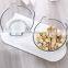 HQP-WS005 HongQiang Non-slip Cat Bowls Double Bowls With Raised Stand Adjustable Tilted Transparent Pet Bowl
