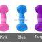 Colorful vinyl hex dumbbell home fitness equipment free weight dumbbell set plastic dip dumbbell