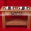 Custom Logo Red Stain Color Solid Wooden Pet Feeder,double Bowl Wooden Pet Feeder