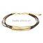 Turquoise bead bangle bracelet with white gold copper tube