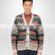 V Neck Multicolor Striped Cashmere Cardigan Sweater For Men