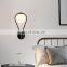 Nordic Brass Drop Shape Metal Wall Lamp Minimalist Living Room Bedroom Bedside Glass Wall Lamp