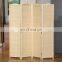 6 foot Tall Beige Freestanding wood Bamboo 4 Panel Double Hinged Room Divider Screen