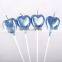4 Pcs/Bag Birthday Candle Personality Creative Love Star Long Pole Gold-Plated Candle for Cake Decorated Art Birthday Candle