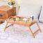 Food Bed Serving Tray With Folding Legs Organic Multifunctional Bamboo Serving Tray