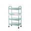 360 Degree Baskets Fruit Vegetable Storage Rack Floor Round Household Multi-function Metal Mesh Shelf Kitchen Cart With Wheels
