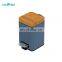 Entry-level basic 3L stainless steel rectangular square pedal bin bamboo lid soft close inner bucket home bathroom kitchen