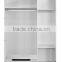 wardrobe 3 doors white color with middle mirror modern design