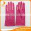 2016 pink suede leather glove for gilrs thin leather gloves