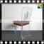 Factory direct Transparent/clear Acrylic/plexiglass/PMMA dining chairs of carved back with wooden seat