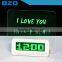 New Promotional Multi-functional USB HUB Digital Transparent LCD LED Message Green Board Alarm Clock with Timer