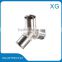 Brass compression fittings reducing tee with stainless steel bushing/Brass fittings with sleeve
