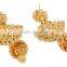 Indian Traditional Gold Tone Crystal Earrings Jhumka