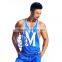 Custom 100% Polyester Men's Tank Tops Gym stringer y back tank top men wholesale