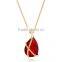 Fancy gold jewelry high density zinc alloy gold plated glass crystal pendant necklace set