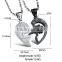 Wholesale  Couple Zircon Broken Heart Chain Necklace