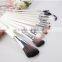 12Pcs white Eyeshadow Cosmetic Makeup Brushes Set Brush Soft with brush bag