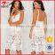 OEM Custom Shoulder Straps White Lace Dress Designs for Women 2016