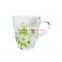 promotion flower decal printed tea glss mug with handle