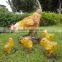 Mother & Son chicken polyresin figurine garden