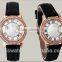 Fashion personality prism diamond lady women multi-color leather watch