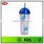 Translucent Double wall bpa free 20 oz dome lid tumbler with swirly straw