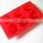 Ready-made FDA food grade non stick 6 cup microwave oven safe flower silicone molds for soap cake